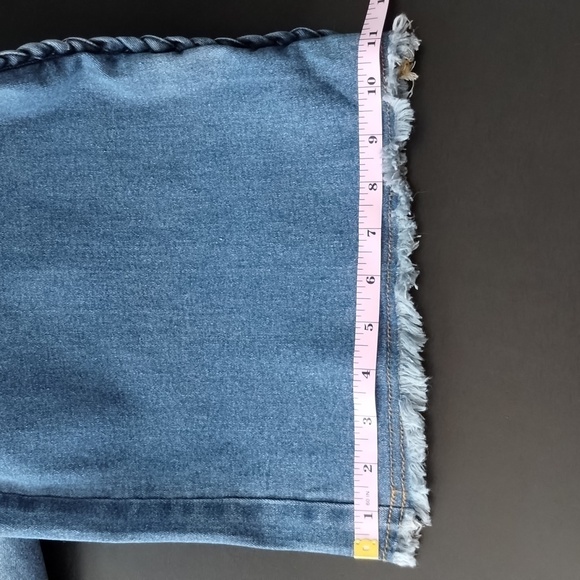 So Me Wide Leg Denim Jeans Size Small Braid Side Detail oversized high waisted - Picture 12 of 16